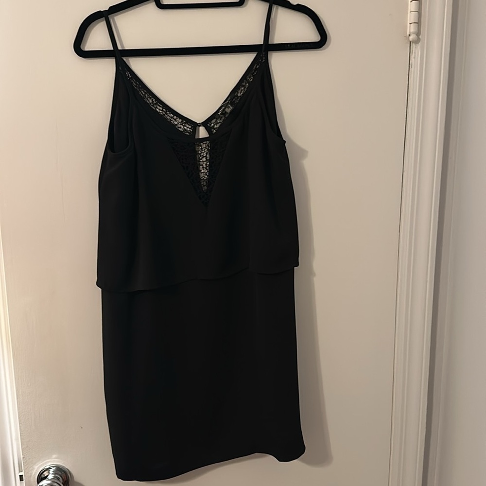 NWT Black mini Dress with Lace Detail - Mango